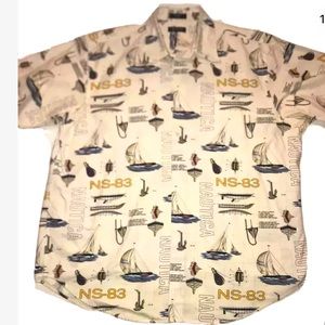 Nautica XL NS-83 Nautica Button Up Sailing Shirt